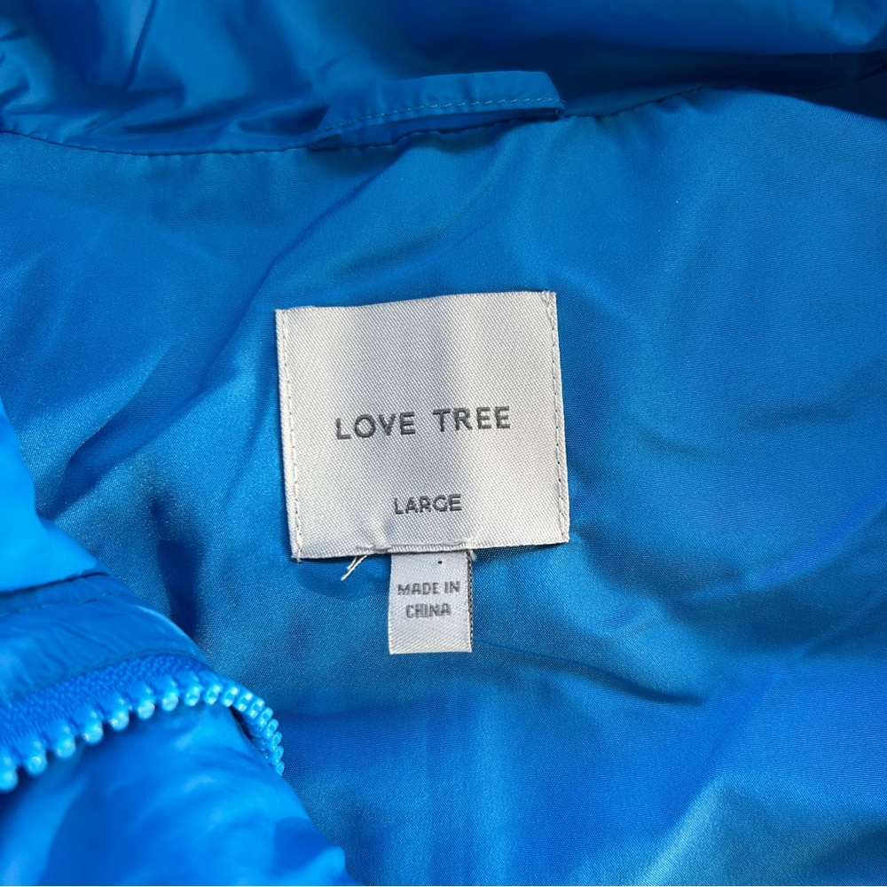 Love Tree Blue Puffer Vest With Cinch Waist Size Large - Picture 5 of 11